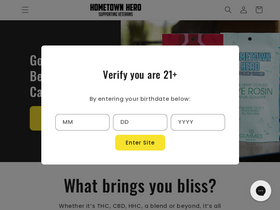 'hometownherocbd.com' screenshot