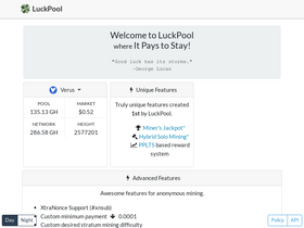 'luckpool.net' screenshot