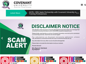 'covenantuniversity.edu.ng' screenshot