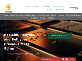 'specialtymetals.com' screenshot