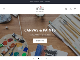 miloartsupplies.com homepage screenshot