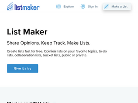 'listmaker.com' screenshot