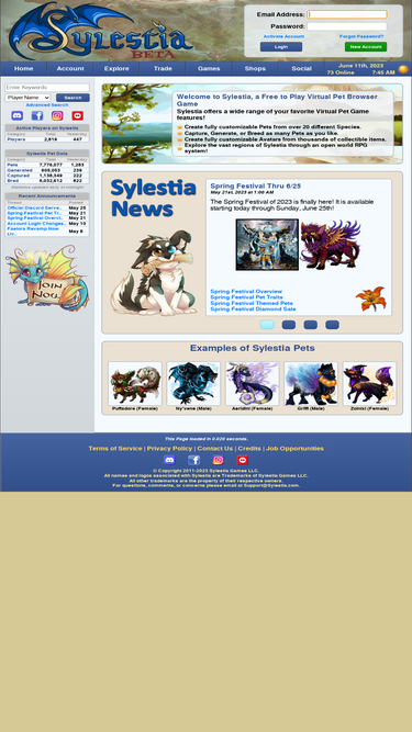 Sylestia - Virtual Pet Game