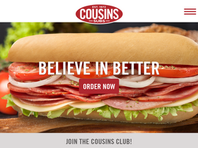 'cousinssubs.com' screenshot