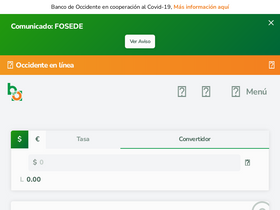 'bancodeoccidente.hn' screenshot