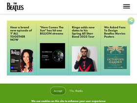 'thebeatles.com' screenshot
