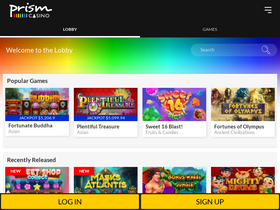 'prismcasino.com' screenshot