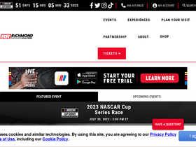 'richmondraceway.com' screenshot