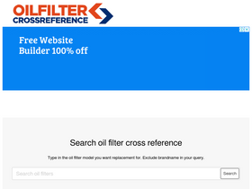 'oilfilter-crossreference.com' screenshot