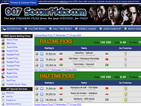 '007soccerpicks.com' screenshot