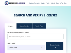 'licenselookup.org' screenshot