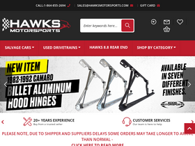 'hawksmotorsports.com' screenshot