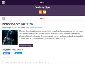 'celebritysizes.com' screenshot