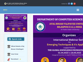 'bilaspuruniversity.ac.in' screenshot