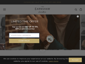 Earnshaw Watches homepage screenshot