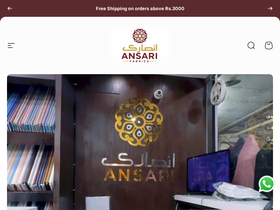 ansarifabrics.com homepage screenshot