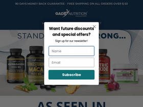 gadenutrition.com homepage screenshot