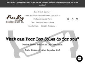 poorboysoles.com homepage screenshot