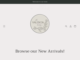 thevalenciaboutique.com homepage screenshot
