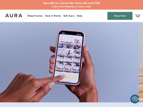'auraframes.com' screenshot
