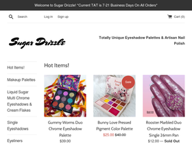 sugardrizzlecosmetics.com homepage screenshot