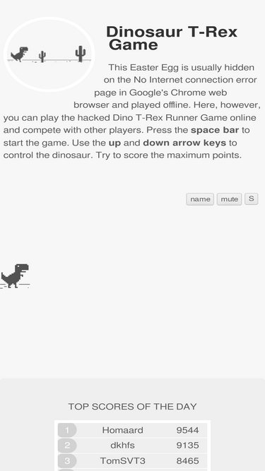 Dinosaur Game - Enjoy4fun