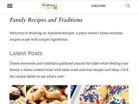 'walkingonsunshinerecipes.com' screenshot