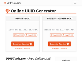 'uuidtools.com' screenshot