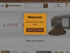 'tedtobacco.com' screenshot