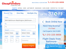 'cheapfareguru.com' screenshot