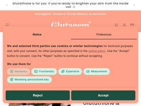 Glutagem® UK homepage screenshot