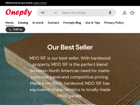 oneplyshop.com homepage screenshot