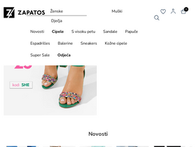 'zapatos.hr' screenshot