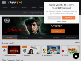 'yupptv.com' screenshot