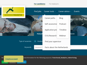 'academictransfer.com' screenshot