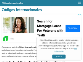 'codigosinternacionales.com' screenshot
