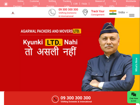 'agarwalpackers.com' screenshot