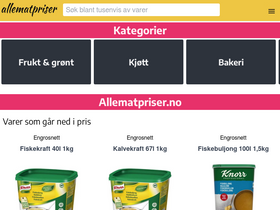 'allematpriser.no' screenshot