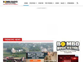 'bomboradyo.com' screenshot