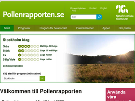 'pollenrapporten.se' screenshot
