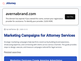 Avernabrand homepage screenshot