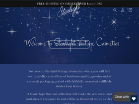 starlightvintagecosmetics.com homepage screenshot