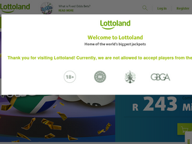 'lottoland.co.za' screenshot