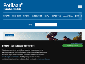 'potilaanlaakarilehti.fi' screenshot
