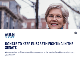 'elizabethwarren.com' screenshot