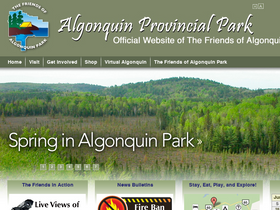 'algonquinpark.on.ca' screenshot