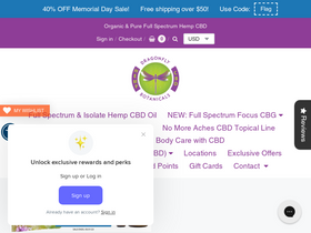 dragonflyhempcbd.com homepage screenshot