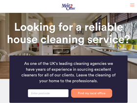 'maid2clean.co.uk' screenshot