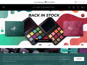 'lethalcosmetics.com' screenshot