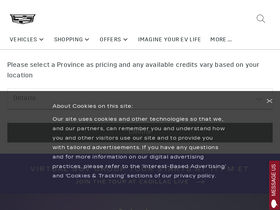 'cadillaccanada.ca' screenshot